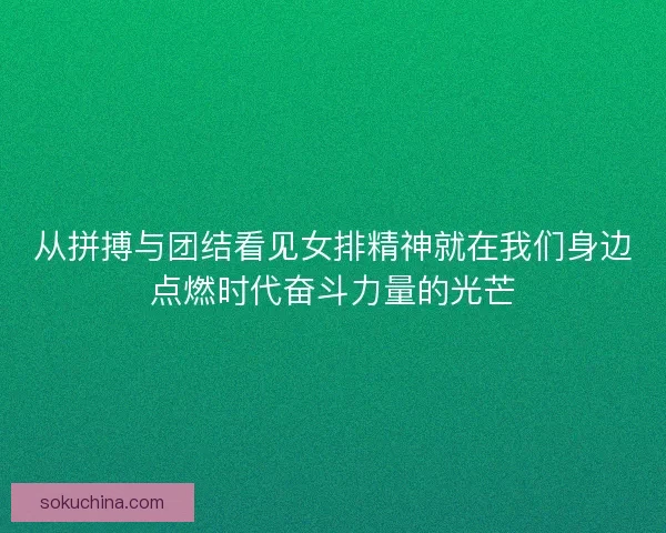 从拼搏与团结看见女排精神就在我们身边点燃时代奋斗力量的光芒